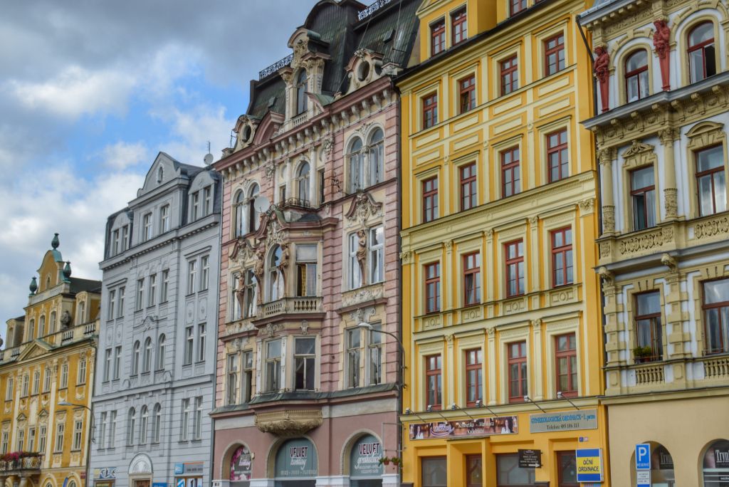 Pastelkleurige huizen Liberec