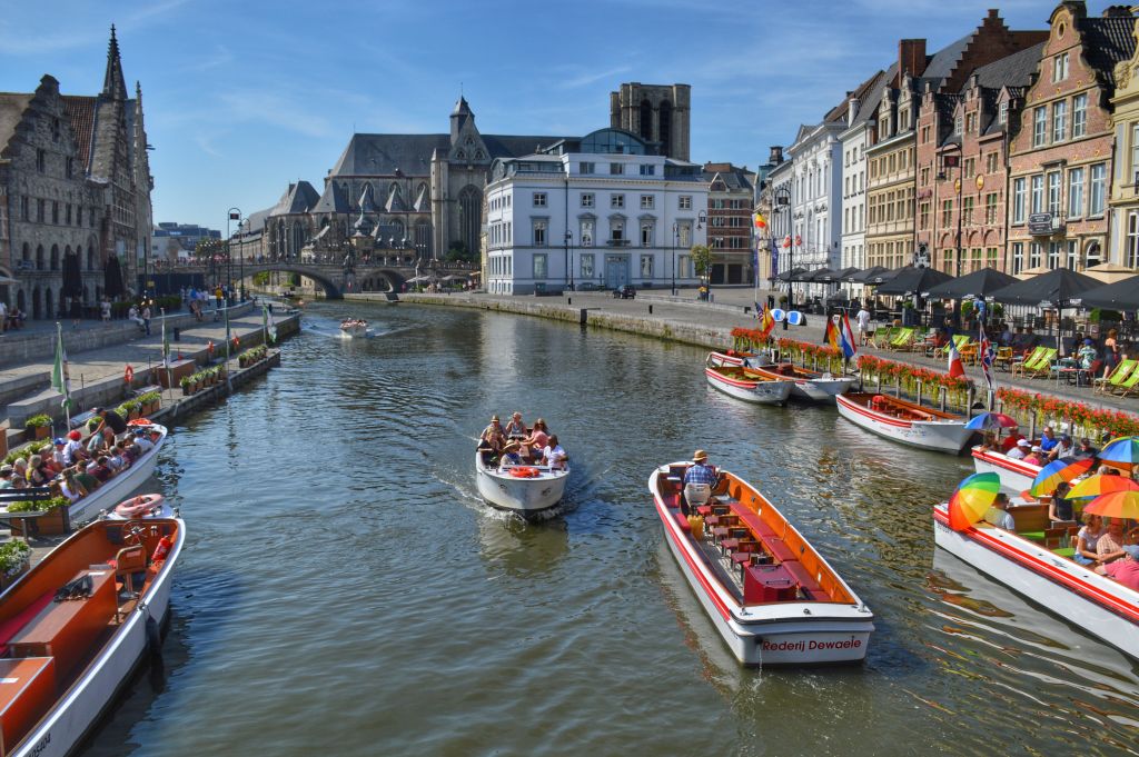 Grachten Gent Korenlei en Graslei