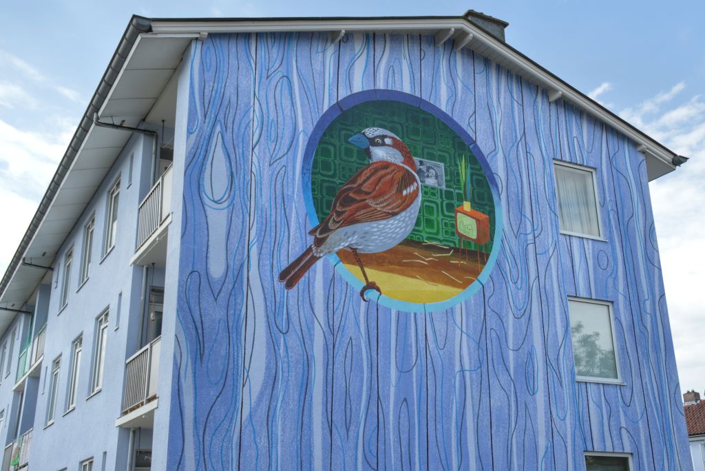 Muurschildering Vogelbuurt Dordrecht