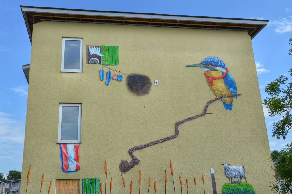 Muurschildering Vogelbuurt Dordrecht