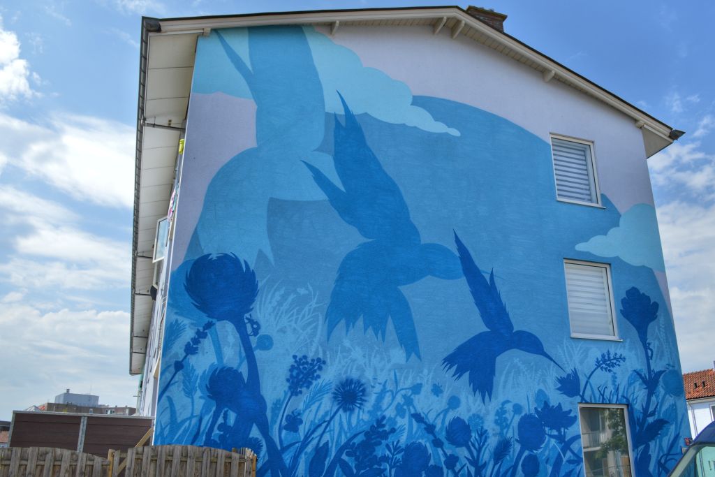 Muurschildering Vogelbuurt Dordrecht