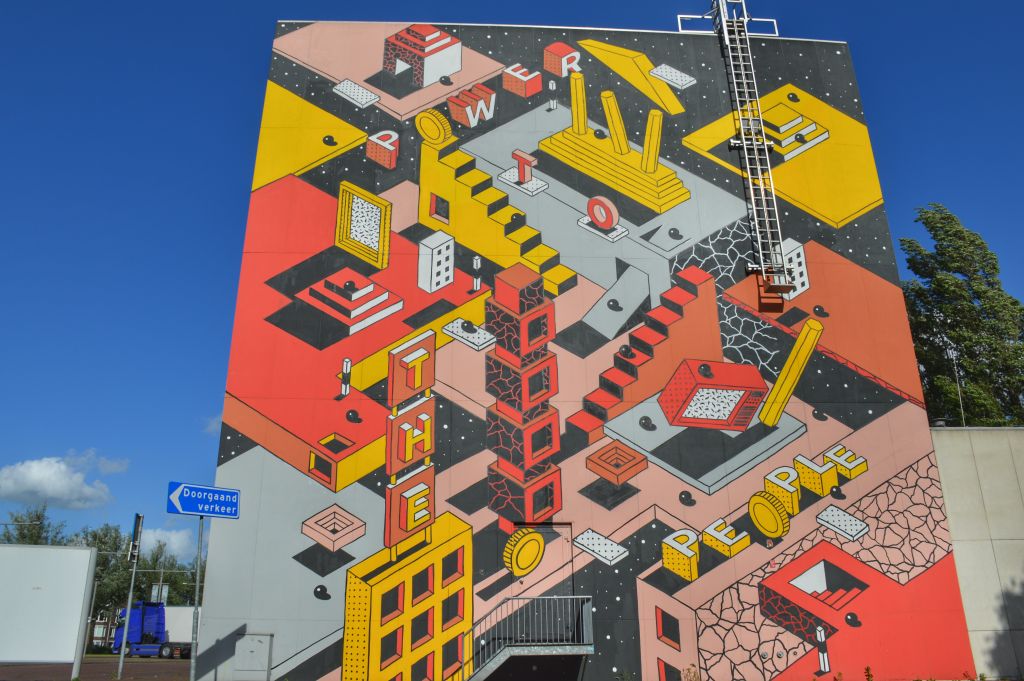 Muurschildering Johan Moorman - Stadskantoor Dordrecht