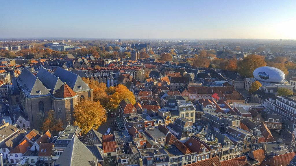 Uitzicht Zwolle vanaf de Peperbus