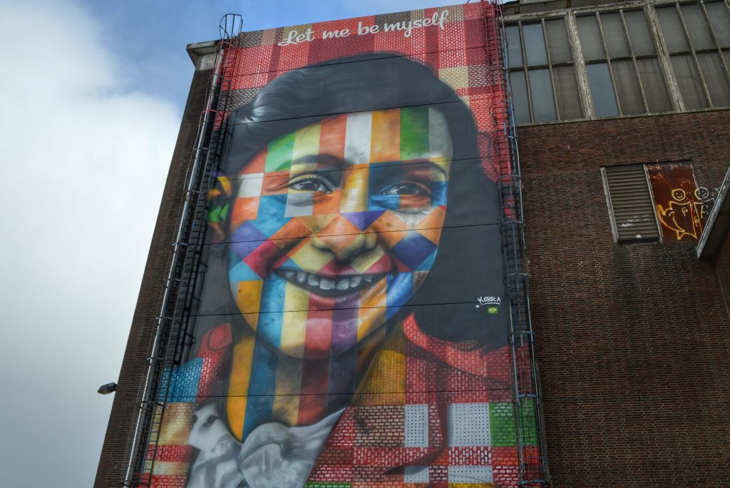 Muurschildering Anne Frank Amsterdam