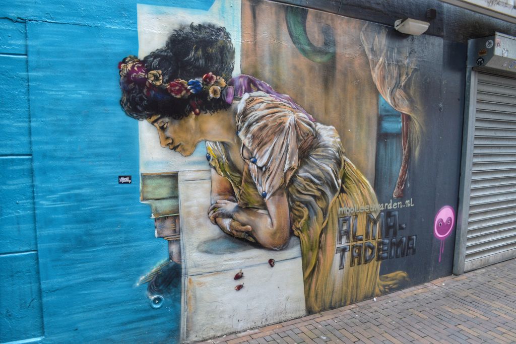streetart Leeuwarden - muurschildering Alma Tadema